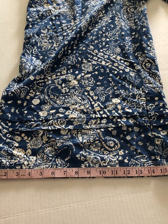 by Anthropologie The Somerset Wide Leg Jumpsuit Size XL Blue White Floral Casual - Picture 14 of 16